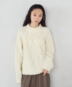 Вязаный свитер с косами и пуговицами Comme Ca Ism, цвет Ivory