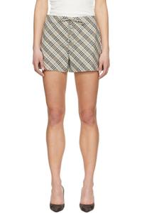 Пижамные шорты из хлопка в бежевую клетку Burberry