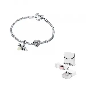 Pandora Синтетический цирконий 925 серебро стеклянные браслеты женские silver