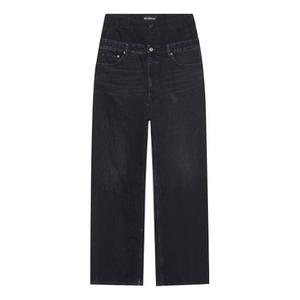 Брюки double waistband pants 'black' Balenciaga, черный