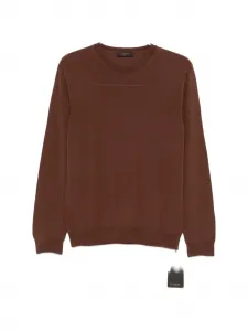 Свитер с круглым вырезом Zanone, коричневый