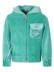 Billieblush толстовка с капюшоном, украшенная кристаллами, зеленый