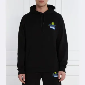 Толстовка обычного кроя из ткани nerrain Hugo, черный