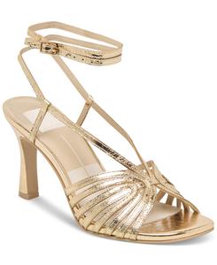 Женские босоножки Nivana Strappy Two-Piece Ankle-Wrap Dress Sandals Dolce Vita, Gold Metallic Distressed Leather