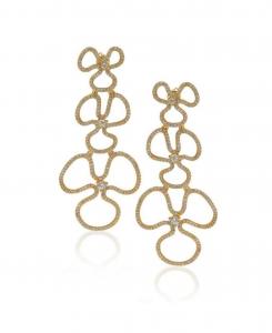 Серьги-подвески Suzy Levian из стерлингового серебра с кубическим цирконием, в виде большого открытого цветка Suzy Levian New York, Gold