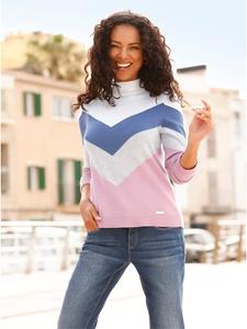 Свитер с воротником-стойкой в цвете лилово-экрю WITT WEIDEN