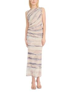 Платье миди с рюшами Donna Morgan, коричневый/бежевый