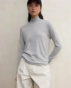 Женский джемпер из тонкой пряжи с воротником перкинс Ecoalf, светло-серый