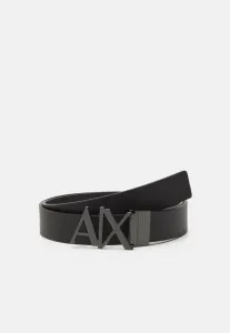 Реверсивный ремень унисекс с пластинами Armani Exchange, Black/Phantom