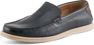 Мужские мокасины Spring Step Hord из кожи - повседневная обувь без шнурков с съемной мягкой стелькой и гибкой резиновой подошвой, темно-синий