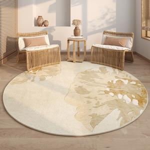 AOVOC Ковер круглый 220 см для гостиной в стиле wabi-sabi, не скользящий, MULANGXING Round-03