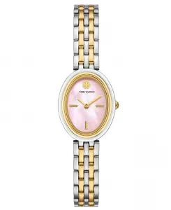 Женские часы The Oval с двухцветным браслетом из нержавеющей стали 28 мм Tory Burch