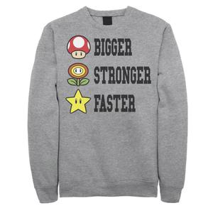 Мужской свитшот Nintendo Super Mario Bigger Faster Stronger Licensed Character