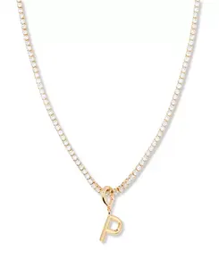 Позолоченное мини-колье-теннисная цепочка с инициалами Изабеллы Brook & York, gold-p