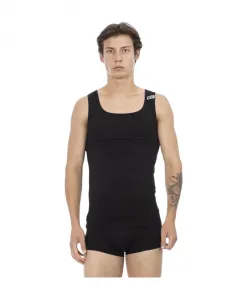 Черная хлопковая майка мужская с логотипом Bikkembergs, черный