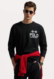 Лонгслив Classic Fit Slub Jersey Graphic T-Shirt Polo Ralph Lauren, черный