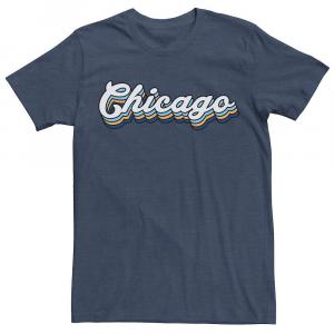 Мужская футболка с логотипом Chicago Drop Vintage Destination Licensed Character, цвет Navy Heather