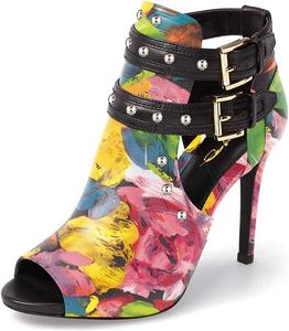 Женские шикарные ботильоны XYD с открытым носком, высокие каблуки, застежка на пряжку, двойные ремешки, вырезы, модная обувь для вечеринок, Pigment