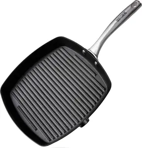 Чугунная сковорода-гриль с антипригарным покрытием - 1 шт. - 24 x 24 см - чугун Markenlos