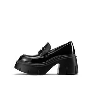 JOOC Балетки на массивном каблуке, высокие каблуки 8 см, женские, черные