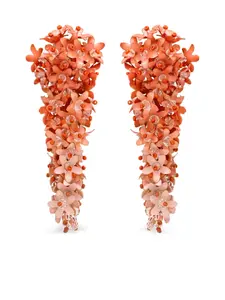 Серьги-клипсы в форме цветов Oscar De La Renta, оранжевый