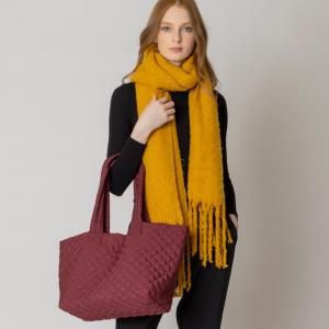 Стеганая утепленная пуховая сумка-тоут FASHNZFAB, Burgundy
