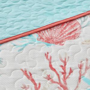 Madison Park Pacific Grove Комплект одеял из 6 предметов из прибрежного хлопка с накидками и декоративными подушками, цвет Aqua