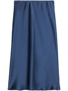 AMI Paris атласная юбка с завышенной талией, синий