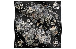 Шёлковый платок женский чёрный HERMES