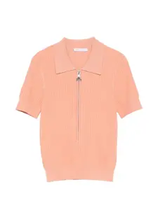 Поло с застежкой на молнии Patrizia Pepe, розовый