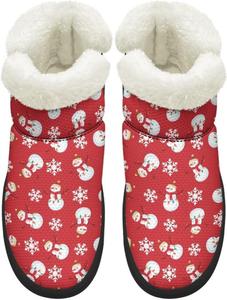 Женские зимние ботинки для снега, противоскользящие, с утепленным мехом, для ходьбы, уличные туристические ботинки Chririnla, Snowman Snowflake Print