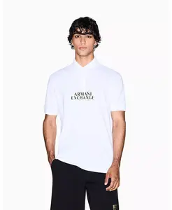 Мужская поло с золотым логотипом A|X Armani Exchange