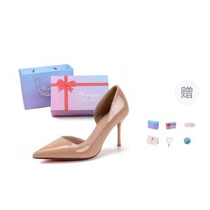 Take the Qin Туфли-лодочки на тонком каблуке 9 см и 7 см женские черные и телесные с боковыми вырезами в подарочной упаковке, цвет Nude Side Cut-Out[Gift Box Set](Gift Included)