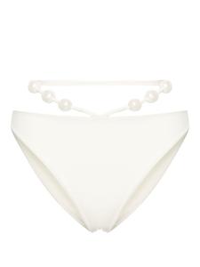Magda Butrym плавки бикини с искусственным жемчугом, белый