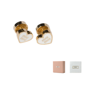 MIU MIU Серьги из латуни унисекс Gold/White