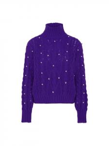 Женский свитер с жемчугом в ФИОЛЕТОВОМ цвете faina