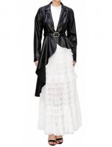 Куртка из веганской кожи черного цвета Ina Fashion, черный