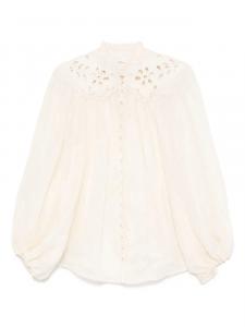 ZIMMERMANN рубашка с вышивкой, нейтральный