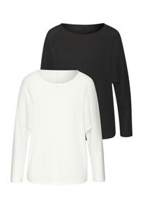 Блуза Vivance LANGARM, Creme, Schwarz/White