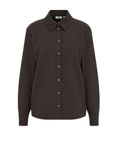 WE Fashion Рубашка в темно-коричневом цвете