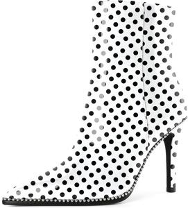 Ботильоны Joseywade на высоком каблуке для женщин, с заостренным носком, тонким стойким каблуком, боковой молнией, короткие ботинки с бусинами