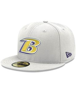 Мужская белая приталенная шляпа Baltimore Ravens Omaha Lettermark 59FIFTY New Era