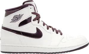 Кроссовки Air Jordan 1 Retro High Grand Purple, белый