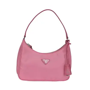 PRADA Нейлоновая сумка через плечо Подмышечная сумка Миниатюрная женская сумка через плечо розовая