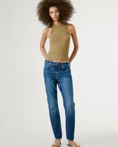 Женские джинсы с завышенной талией и эффектом потертости Pepe Jeans, синий