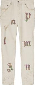 Джинсы Palm Angels Rainbow Logo Patch Jeans 'Off White', белый