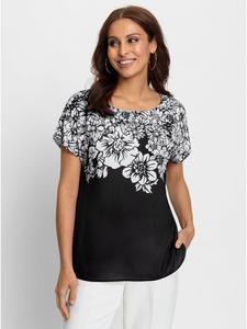 Блузка-слипон с черно-белым принтом WITT WEIDEN