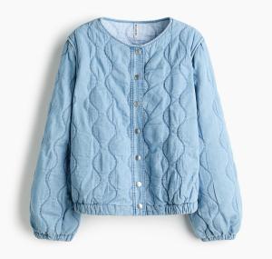 Куртка H&M Quilted Denim, светло-синий