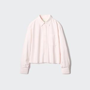 Рубашка Uniqlo Oxford Stripe, розовый