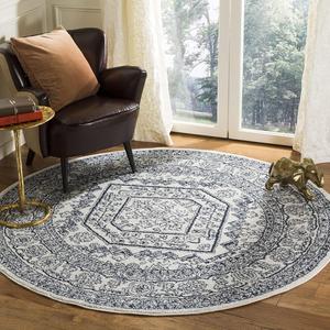 Ковер SAFAVIEH, 244 x 244 см,  Adirondack Collection Ivory / Navy ADR108R Oriental Medallion Non-Shedding для гостиной и спальни